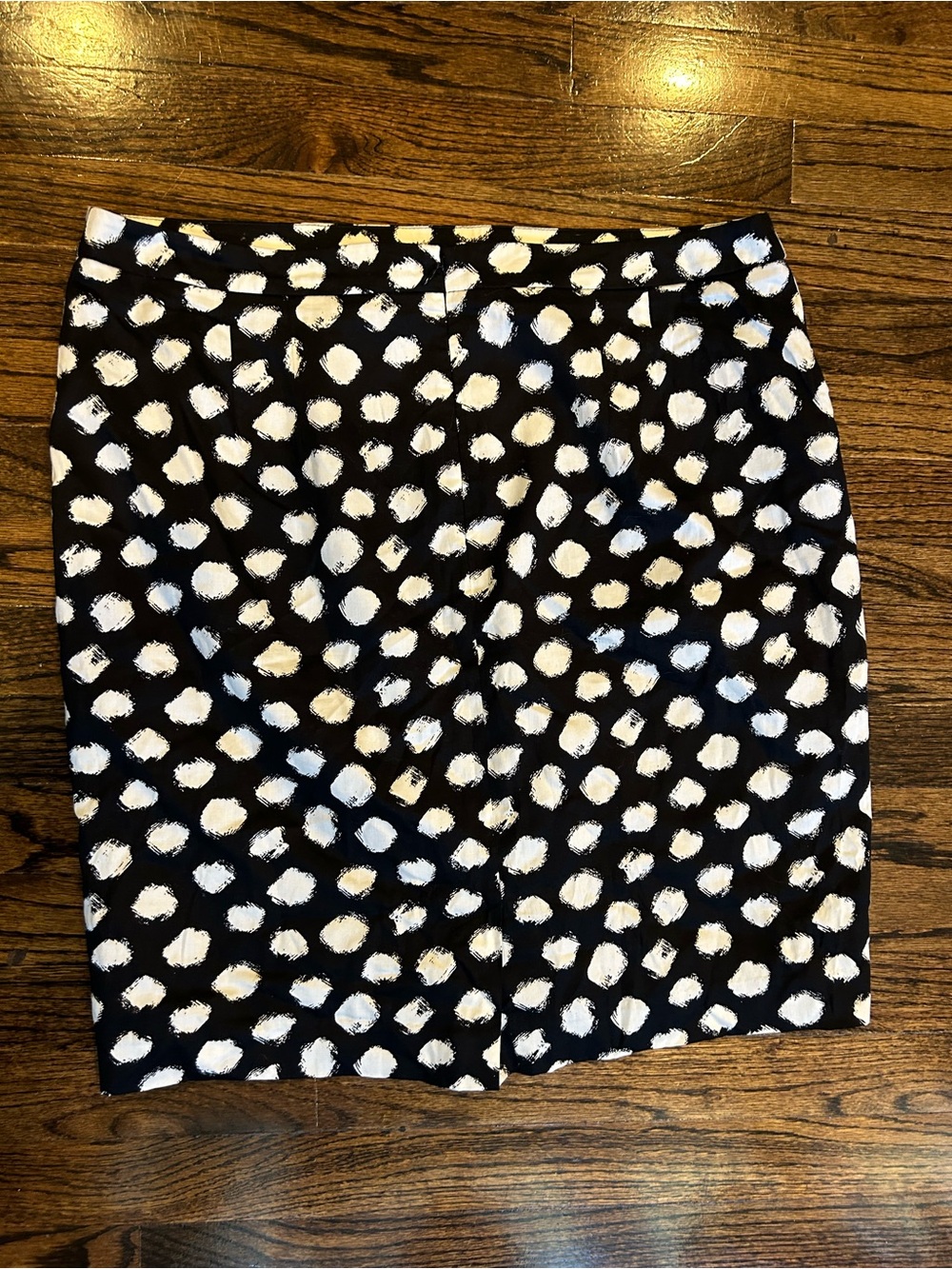 LOFT Black Pencil Skirt with White Spot Print-Size 14